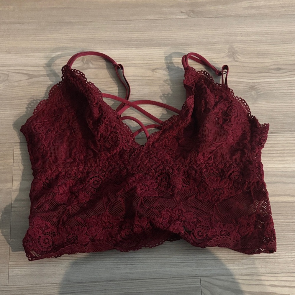 Lace Bralette in Burgundy